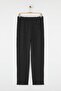 Siyah Regular Fit Örme Esnek Rahat Beli Bağlamalı Lastikli Duble Paça Pantolon TMNAW25PL00002 - 9