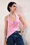 Açık Pembe Kruvaze Yaka Aksesuar Detaylı Örme Party Bluz TPRSS25BZ00048