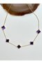 316L Steel Purple Pearlescent Gold Women's Necklace - 4
