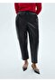 Leather-Look Elastic Waisted Pants - 8