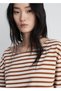 Woven striped cotton T-shirt