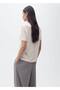 Linen T-shirt with V-neck - 4