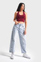 Women's Snow Denim Venus Carrot Fit Comfortable Fit High-Waist Denim Jean - 7