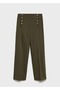 Straight Cut Trousers with Jewelled Buttons - 3
