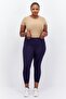 Women Plus Size Training Tights, Navy - 3