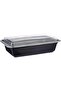 Disposable Microwaveable Rectangular Black Base, Meal Prep Container with Clear Lid. (5, Bla - 3