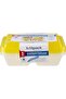 Clear Ribbed Rectangular Microwave Container 3-Compartment with Multicolour Lids, 5 Sets - 5