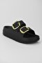 Trendy Women's Black Double Buckle Orthopedic Comfortable Wet Floor Suitable Pool Beach Slippers - 6