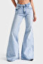Women's Denim Color 4s5-3 MRY Flare Fit Wide-Leg 100% Cotton Inseam 83 cm Denim Jean