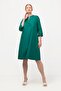 Women's Plus Size Green, A-Line, Capri Sleeve, V-Neck Dress 65N38958