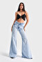 Women's Denim Color 4s5-3 MRY Flare Fit Wide-Leg 100% Cotton Inseam 83 cm Denim Jean - 2