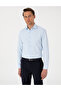 Light Blue Slim Fit Long Sleeve Dobby Shirt 50307108-Vr003