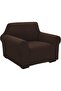 High Stretch 1 Seater Sofa Cover 80-120cm Size Brown