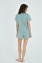 Gingham Pocket Bow Detailed Shirt Shorts Pajama Set - 7