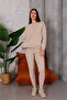 Crew Neck Sweatshirt and Bottom Tracksuit with Leg Camisole Detail - 2