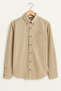 Men's Beige Comfortable Fit Long Sleeve Buttoned Pocket Shirt - 2