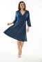 Women's Plus Size Petrol Wrap Collar Capri Sleeve Dress 65N37067