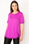 Women's Large Size Lilac Collar Bias Sports Blouse 65n32945 - 3