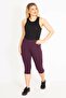 Women's Large Size Plum Leggings with Front Decoration and Back Pockets 65n35202 - 3