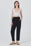 Black Pocket Button Detailed Elastic Waist Trousers 006 - 2