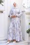 Patterned Hijab Dress Lilac 541 - 4