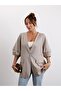 Women's Unlined Taupe Balloon Sleeve Linen Jacket - 3