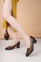Genuine Leather Women's Casual Classic Heeled Shoes DD0187 - 2