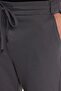 Men's Slim Fit Cotton Tie Waist Side Pockets Folded Leg Jogger Anthracite Trousers - 2