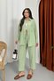 Women's Top and Bottom Set Summer Linen Pocket Detailed Trousers Shirt Set of Two - 4