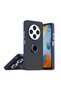 Redmi 14C Compatible Case with Ring Stand Extra Impact Protection Hard Silicone Cover - Navy Blue