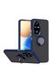 Honor 200 Pro Compatible Case with Ring Stand Extra Impact Protection Hard Silicone Cover - Navy Blue