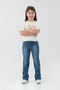 Ribbed Text Printed Lycra Girl's T-Shirt - 4