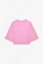 Vela women's flexible fabric bicycle collar oversize fit pink t-shirt - 3