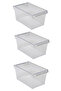 3-Piece Refrigerator Organizer Set for Inside the Cabinet Storage Container 310*180*150mm - Transparent