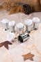 6-Piece Silver Rose Bucket White Velvet Rose Presentation Stand - Decoration