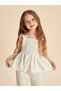 Lcw Kids Beige Linen Look Girl's Blouse and Pants Set of 2 - 2