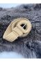 Beige wicker women's belt - 2