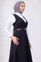 Belted Buttoned Gilet Black Hm2741 - 4