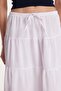Women's Standard Fit Elastic Waist Tie White Skirt - 3