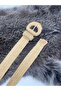 Beige wicker women's belt - 4