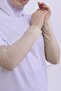 Lycra Combed Cotton Sleeve Light Beige - Practical Women's Hijab Plain Prayer Sleeve 1 Pair 40cm Viscose Hijab - 4