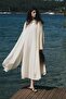 Lyocell Linen Bat Sleeve Long Ecru Kimono - 4