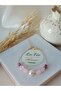 Gold Color Real Baroque Pearl - Pink Quartz Purple Variscite Natural Stone Bracelet - 5