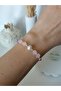Gold Color Real Baroque Pearl - Pink Quartz Purple Variscite Natural Stone Bracelet - 4