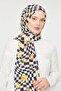 Saffron Flower Pattern Mono Crepe Shawl