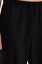 Women's Relax Fit Elastic Waist Tie Palazzo Wide Leg Black Trousers - 4
