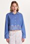 Women's Slim Fit Slim Fit Patterned Long Sleeve Classic Collar Shirt - 4