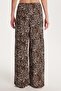 Women's Slim Fit Slim Fit Elastic Waist Tie Leopard Patterned Trousers - 5