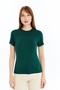 Women's Emerald Round Neck Short Sleeve Viscose Blouse - 5