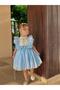 Defne Blue Bow Vintage Baby Girl Dress, birthday dress, photo shoot dress, suitable for ages 0-7 - 8